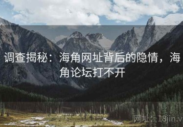 调查揭秘：海角网址背后的隐情，海角论坛打不开