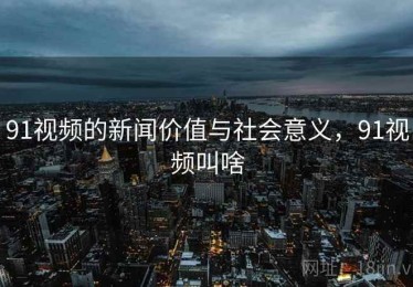 91视频的新闻价值与社会意义，91视频叫啥