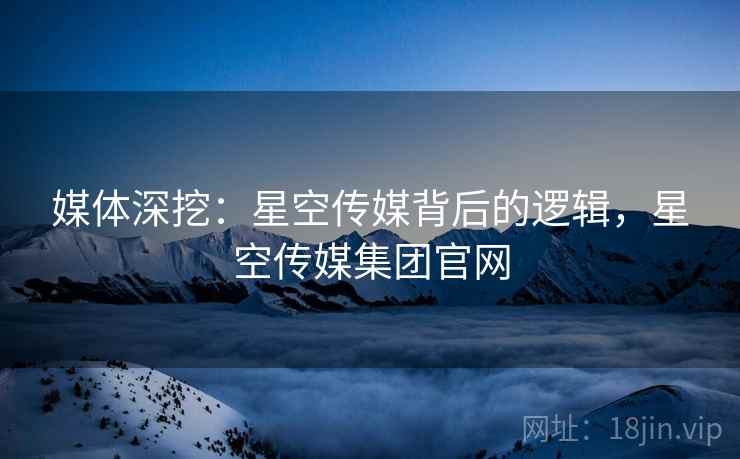 媒体深挖:星空传媒背后的逻辑,星空传媒集团官网 媒体深挖:星空传媒背后的逻辑,星空传媒集团官网